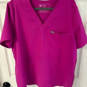 Figs Raspberry Sorbet Catarina Scrub Top